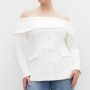 City Chic Plus Size Talia Off-Shoulder Blazer